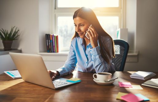 Women checking her business finances